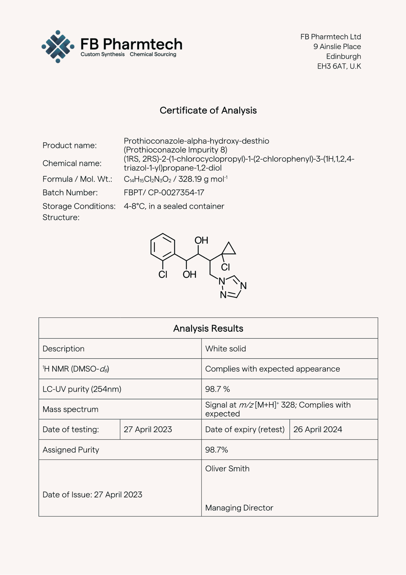 Prothioconazole-alpha-hydroxy-desthio COA